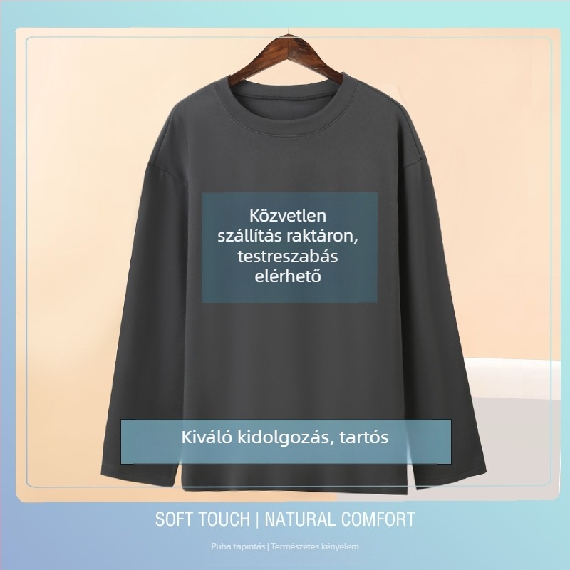 Férfi 300 g melegítőfelső, kerek nyakú, egyszínű, hosszú ujjú, karcsúsított szabás, őszi–tavaszi szezon
