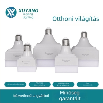 Nagy teljesítményű négyszögletes LED izzó E27-ös foglalattal, otthoni világításhoz