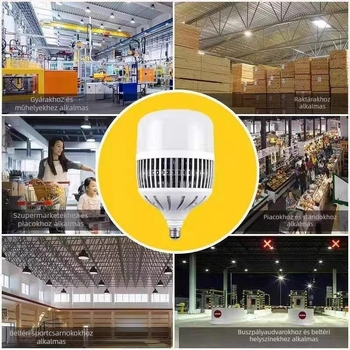 LED lámpa háztartási használatra, ultra fényes, E27 csavaros foglalattal, nagy teljesítményű világítás ipari környezetekhez, 60W/260W