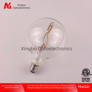 G125 gömblámpa, flamingó alakú lámpa puha filamenttel, 3W retro E27 foglalat, Edison által tanúsított