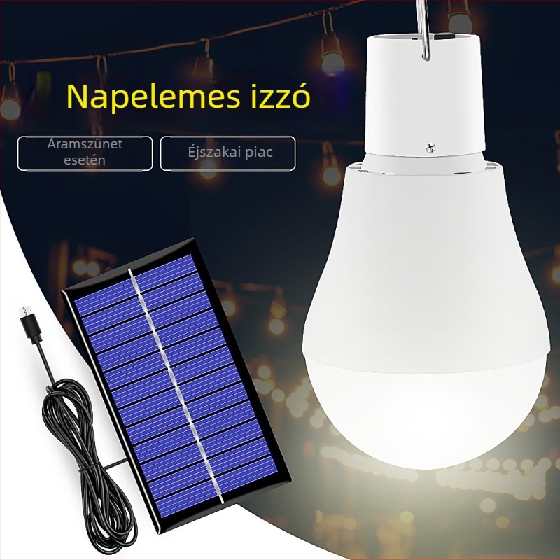 Napelemes LED lámpa – energiatakarékos vészvilágítás kültéri használatra, hordozható sátrakhoz és éjszakai piaci standokhoz