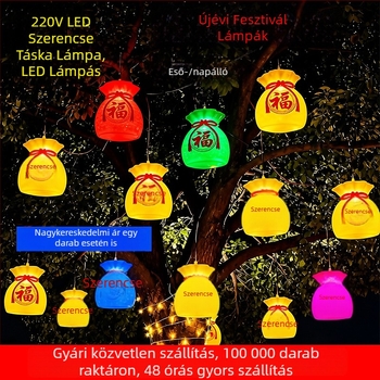 Újévi 3D LED szerencsetáska lámpák kültéri fák díszítéséhez