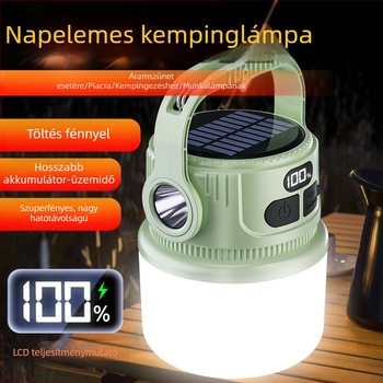 Kültéri napelemes, újratölthető LED-es asztali lámpa, többszörös funkciójú kemping lámpa, utcai standokra és éjszakai piacokra való világítás, vészhelyzeti energiaforrás