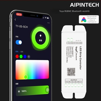 Graffiti Bluetooth LED-vezérlő intelligens applikációs dimmerrel, 12–24V LED-szalaghoz