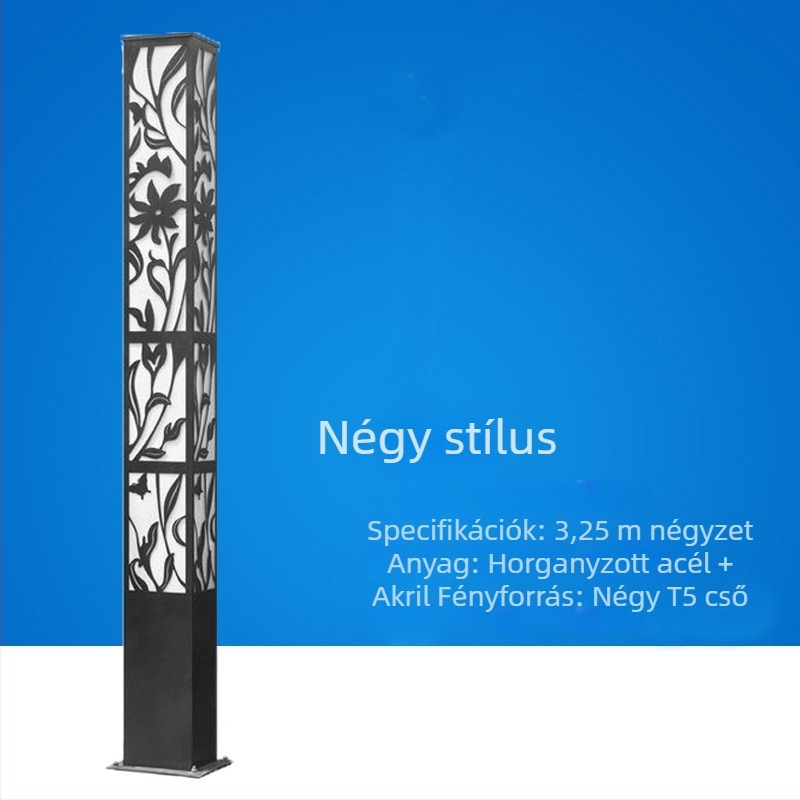 Napelemes LED kültéri lámpa, kínai stílusú, négyzet alakú tájvilágítás útvonalakhoz, parkokhoz és terekhez