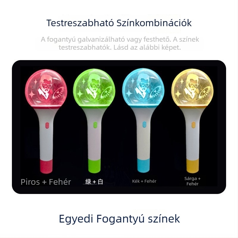 Bluetooth távirányítású kézben tartható világító golyó átlátszó burkolattal, rekvizit koncerthez, 15 színű LED