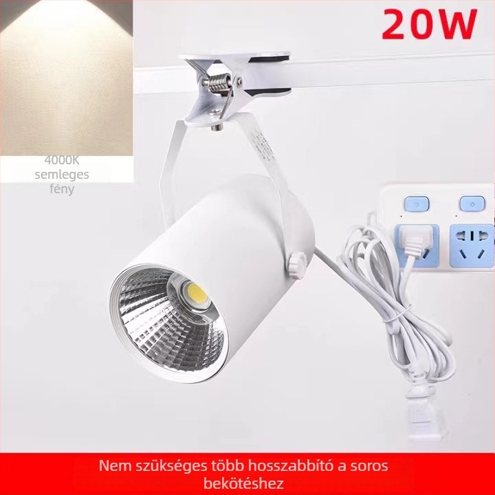 LED klipszes spot, fúrás nélkül, hálózatról működtetett, 20W/30W, kiállításokra, éjszakai piacokra, esküvőkre, hordozható világítás