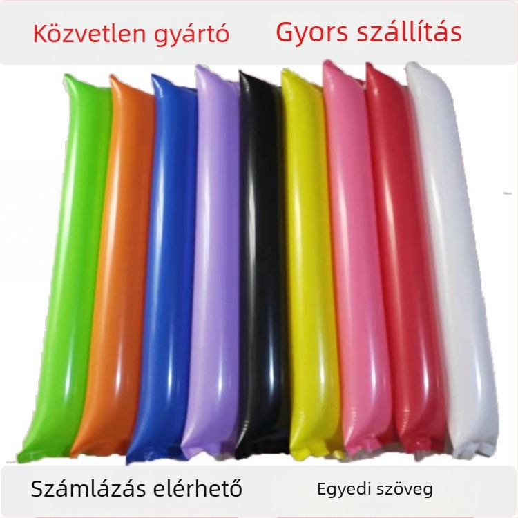 Megvastagodott cheerleading pálca nyomtatott logóval, felfújható rekvizit a hangulat fokozásához