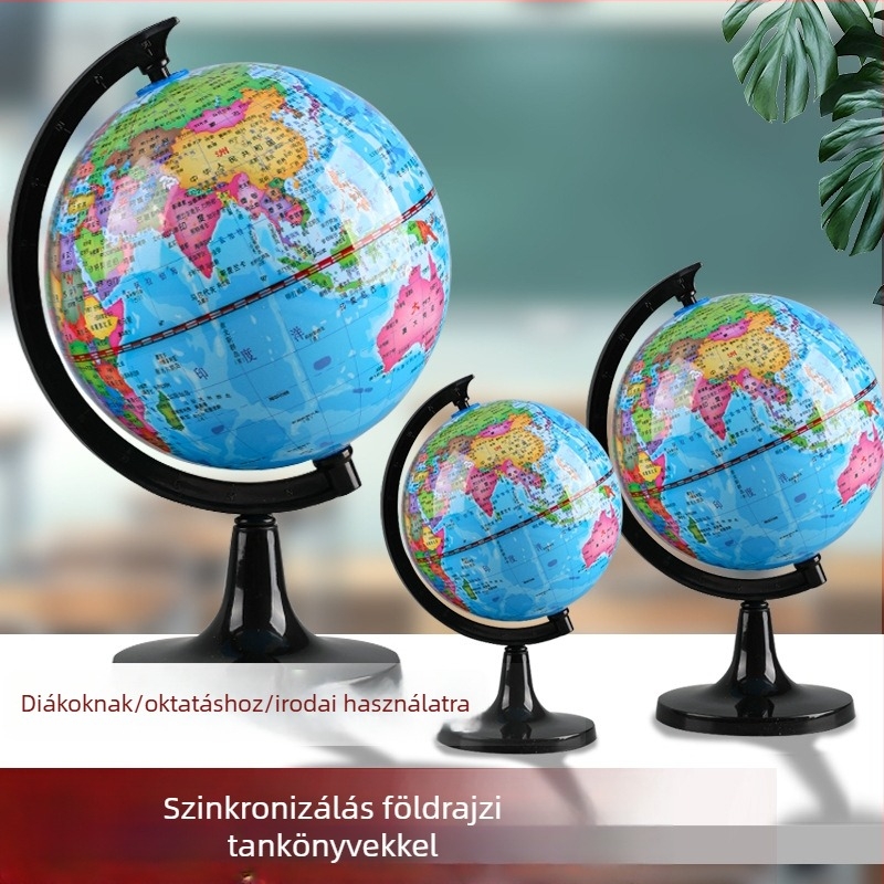 Fénylő földgömb földrajz oktatáshoz — 3D földgömb általános és középiskolás diákok számára