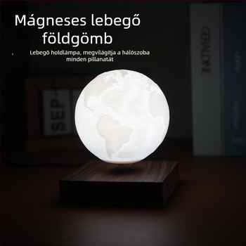 Mágneses lebegő gömb lámpa, 3D-nyomtatott karikatúra dekor, nordic stílusú otthoni éjjeli fény
