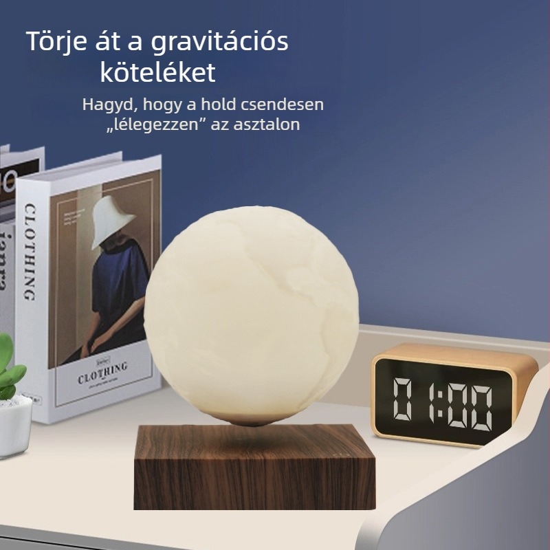 Mágneses lebegő gömb lámpa, 3D-nyomtatott karikatúra dekor, nordic stílusú otthoni éjjeli fény