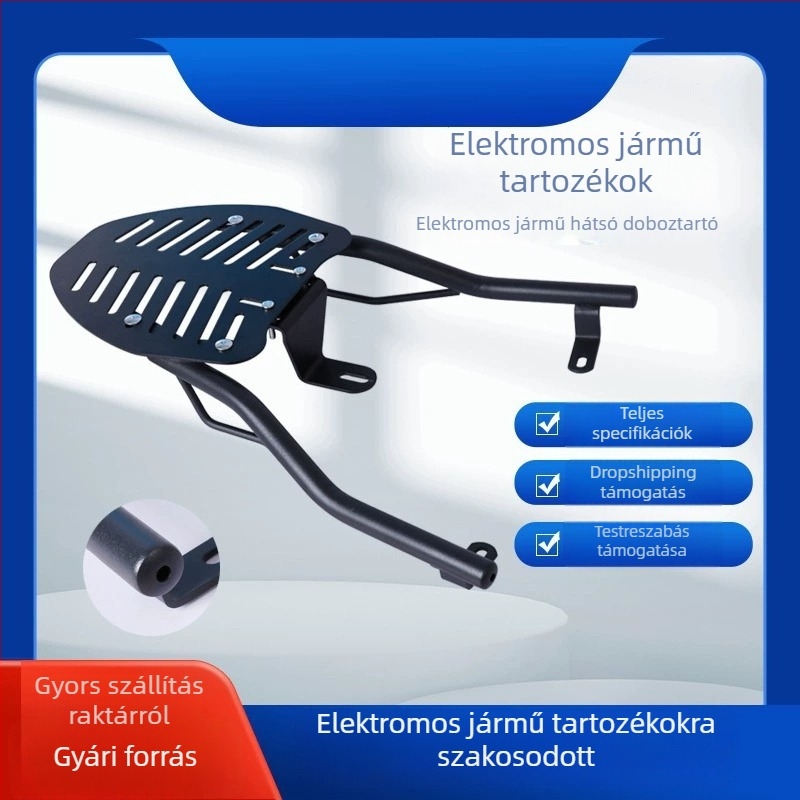 Elektromos motorok hátsó csomagtartója, megerősített, univerzálisan állítható tartó