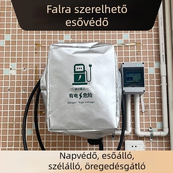 Logóval testreszabható esővédő EV-töltőoszlophoz, kültéri használatra, vízálló, por- és hóálló