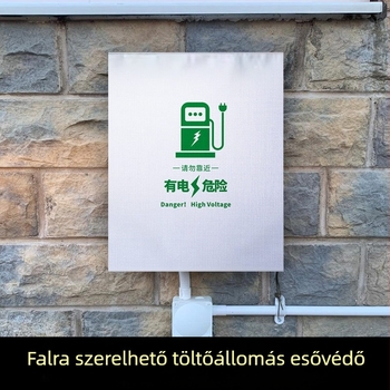 Logóval testreszabható esővédő EV-töltőoszlophoz, kültéri használatra, vízálló, por- és hóálló