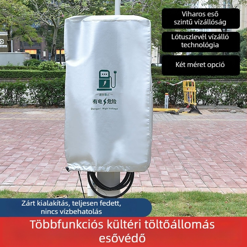 Logóval testreszabható esővédő EV-töltőoszlophoz, kültéri használatra, vízálló, por- és hóálló