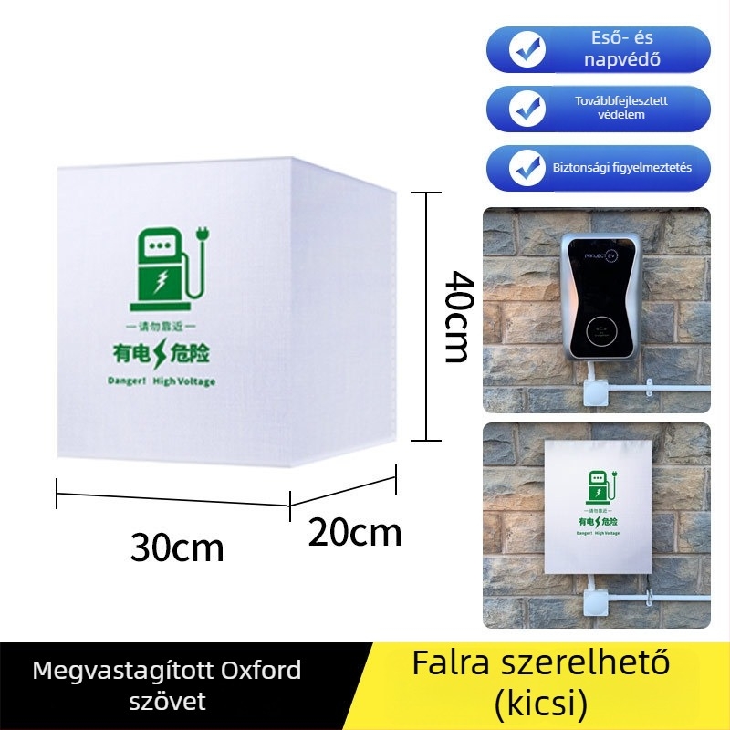 Logóval testreszabható esővédő EV-töltőoszlophoz, kültéri használatra, vízálló, por- és hóálló