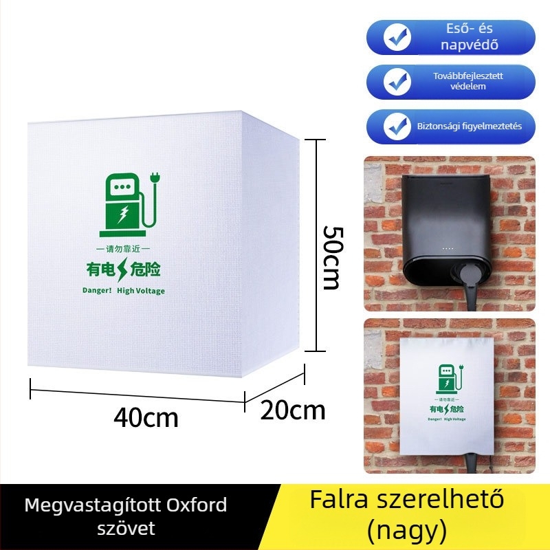 Logóval testreszabható esővédő EV-töltőoszlophoz, kültéri használatra, vízálló, por- és hóálló