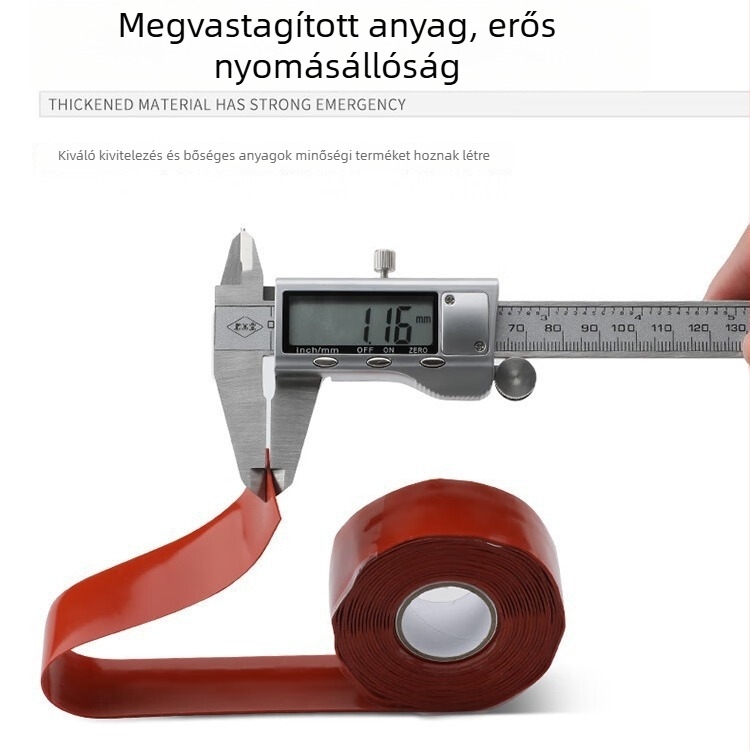 Önfelragadó szilikon szalag vízvezeték- és fűtőcső javítására, vízálló, rugalmas, UV-álló, 2,5 cm széles, 1 m hosszú