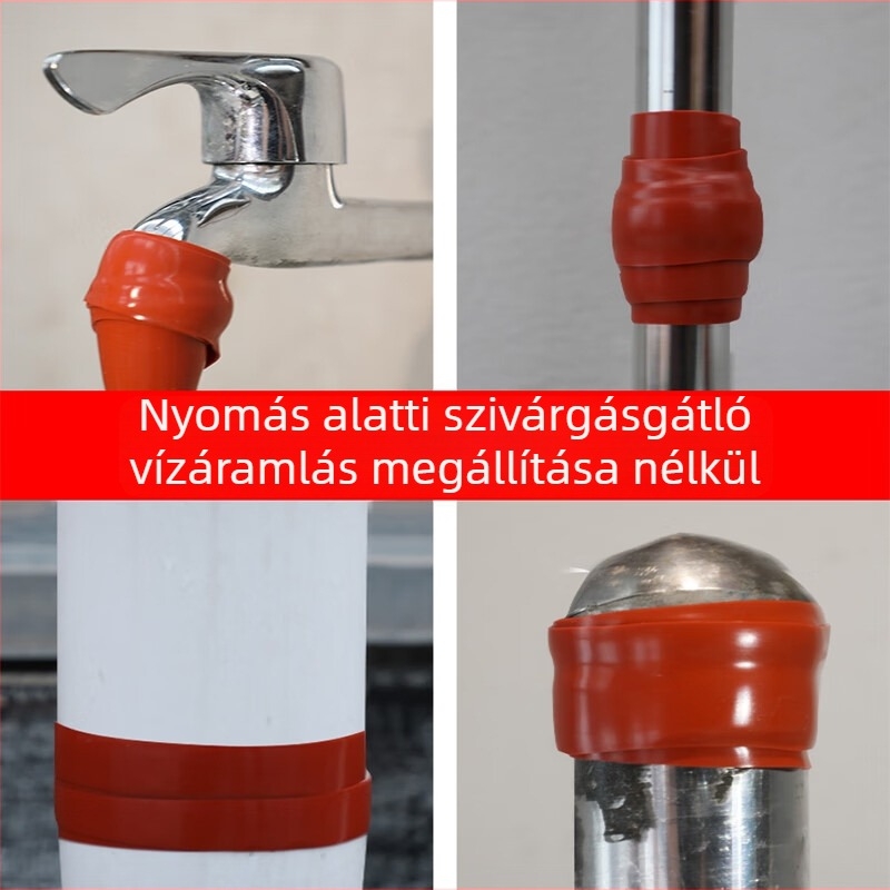 Önfelragadó szilikon szalag vízvezeték- és fűtőcső javítására, vízálló, rugalmas, UV-álló, 2,5 cm széles, 1 m hosszú
