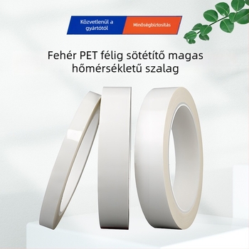 Fehér PET félátlátszó, vízálló és hőálló ragasztószalag LED fény blokkolásához és rögzítéséhez (egyoldalas, nyom nélkül)