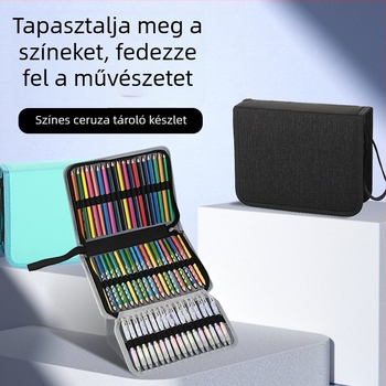 Nylon tolltartó nagy kapacitással színes ceruzákhoz, filctollakhoz és tollakhoz – rajzhoz és skicceléshez