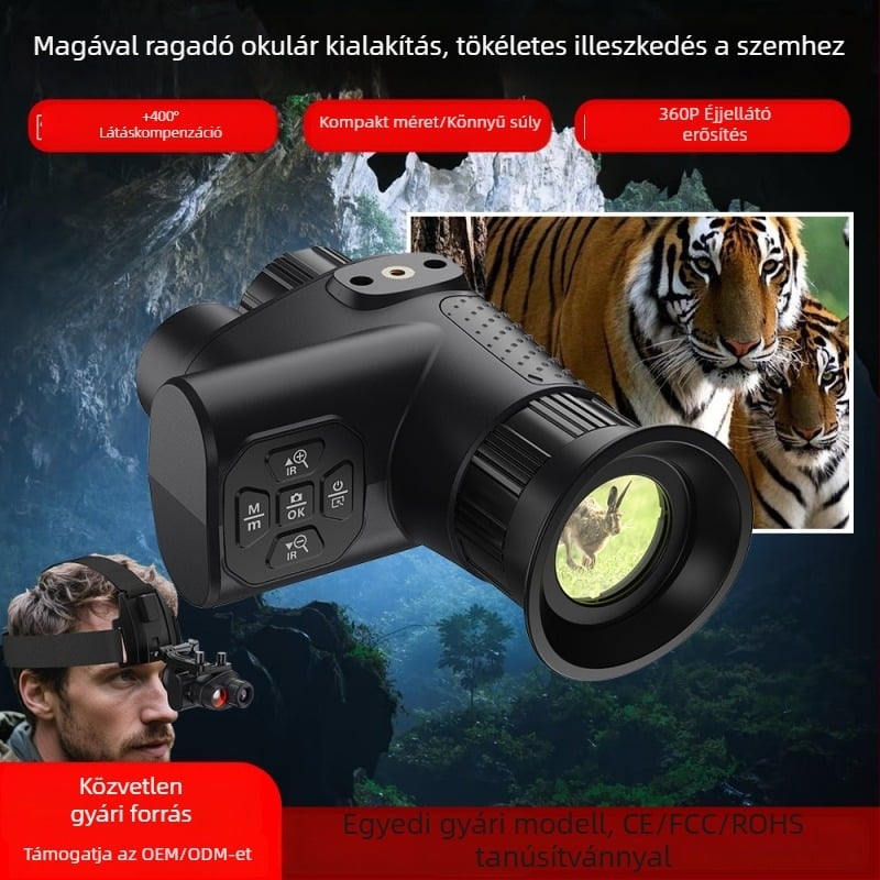 4K infravörös éjjellátó – fejre szerelt monoculus, kültéri digitális teleszkóp