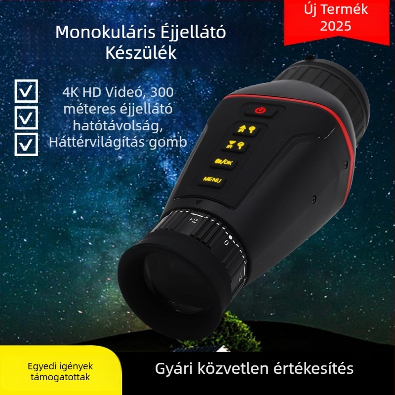 NV4300 Monokuláris éjjellátó készülék – 4K HD infravörös, kemping és vadmegfigyelés, 21x nagyítás