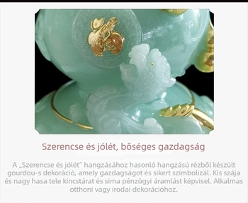 Páros jáde dísz tök formájú, boros szekrényhez és nappaliba – szerencse talizmán, ajándék új otthonba