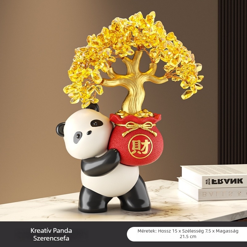 Panda szerencsefa – asztali dekoráció üzletnyitáshoz QR-kódos fizetéssel