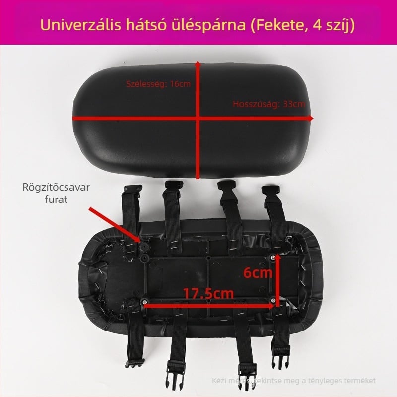 PU bőr elektromos kerékpár ülésvédő, vízálló és UV-védett, hátsó ülés párna, univerzális modell