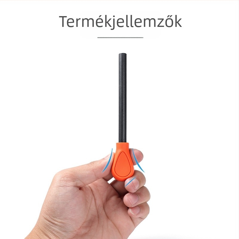 PSK túlélő felszerelés kültéri használatra: 12,7 cm hosszú, tömör kovakő és vízálló magnézium rúd a tüzeléshez