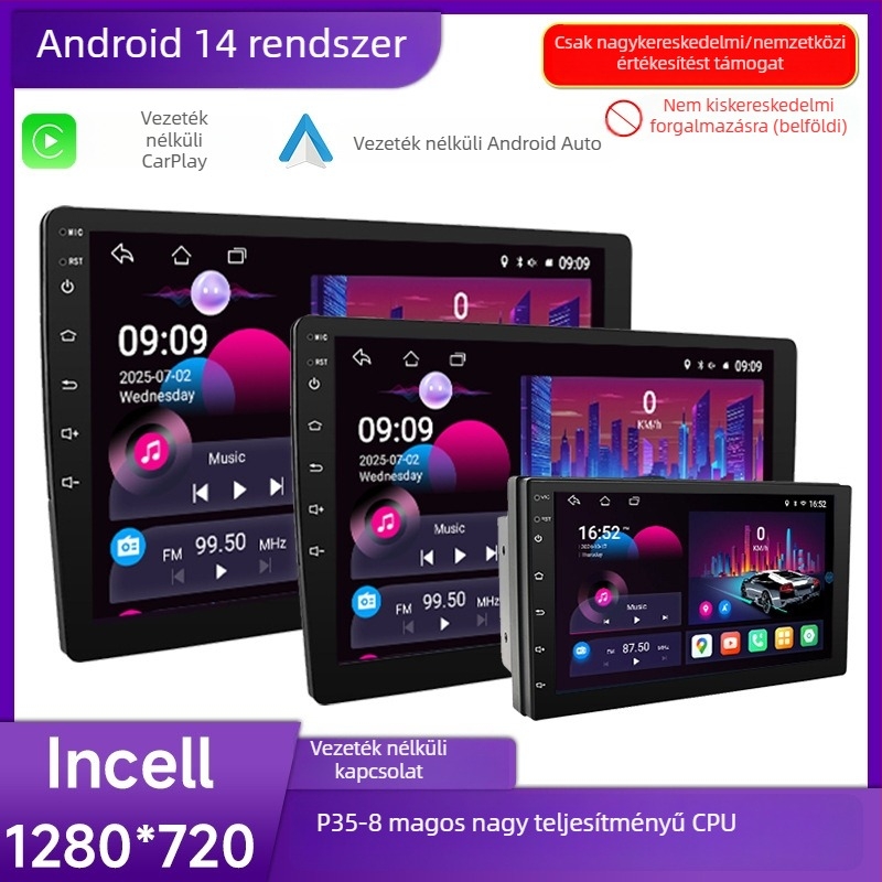 9–10 hüvelykes, nyolcmagos All-in-One autó központi konzol, ultra-nagy felbontású kijelző és CarPlay navigáció