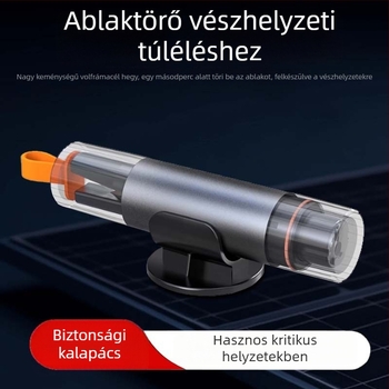 Autó biztonsági kalapács többfunkciós mentőeszközzel és mini ablakzúzóval, hordozható nyomógombos típus
