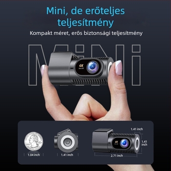 Rejtett mini Wi-Fi autós kamera kettős felvétellel, 4K+4K, Ethernet, hátsó kamera, GPS pozíció
