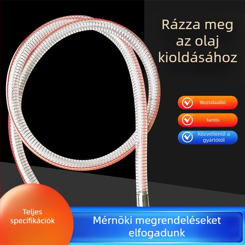 Kamionhoz készített üzemanyag- és vízátviteli tömlő, PVC acélhálós erősítés, benzin és dízel átviteli