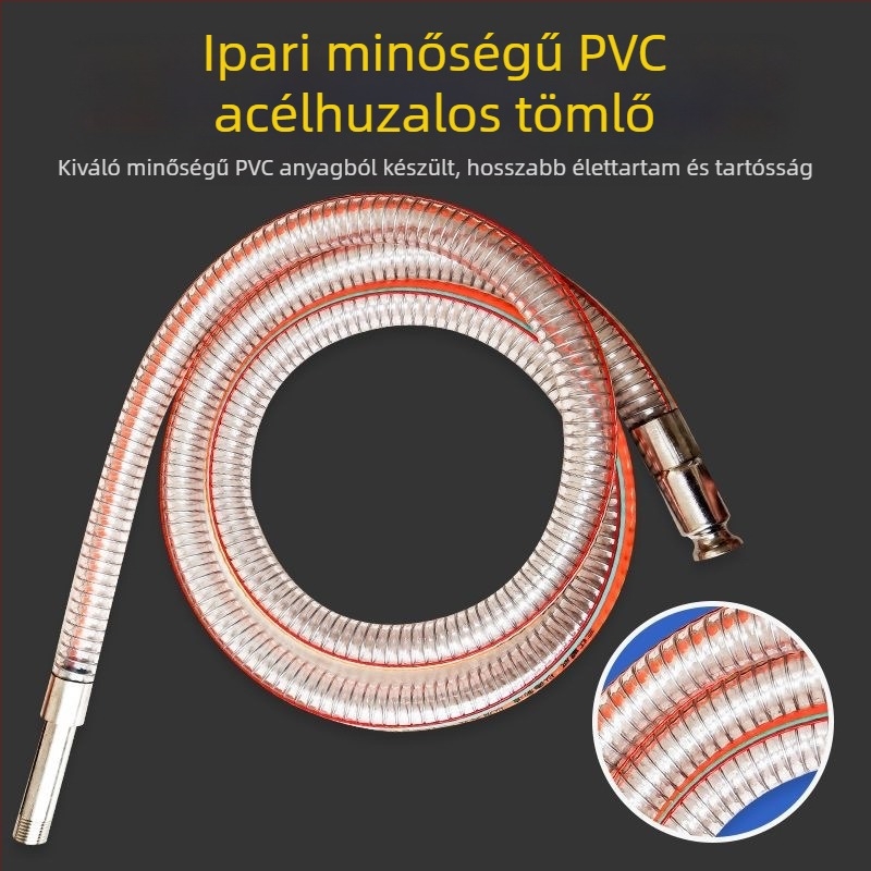 Kamionhoz készített üzemanyag- és vízátviteli tömlő, PVC acélhálós erősítés, benzin és dízel átviteli