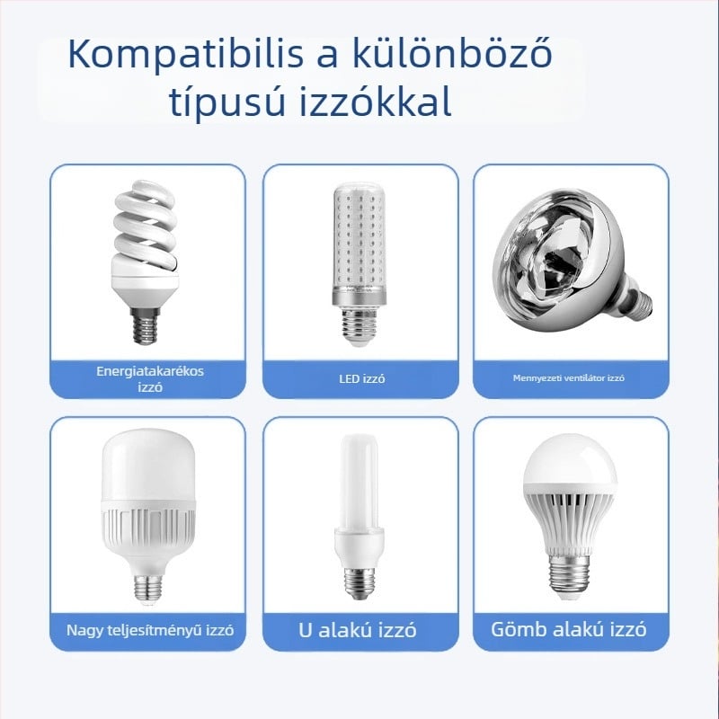 Új szerkezetű sík lámpatartó E27-es menetes foglalattal, 12 cm körkörös műanyag alap, esés elleni védelem