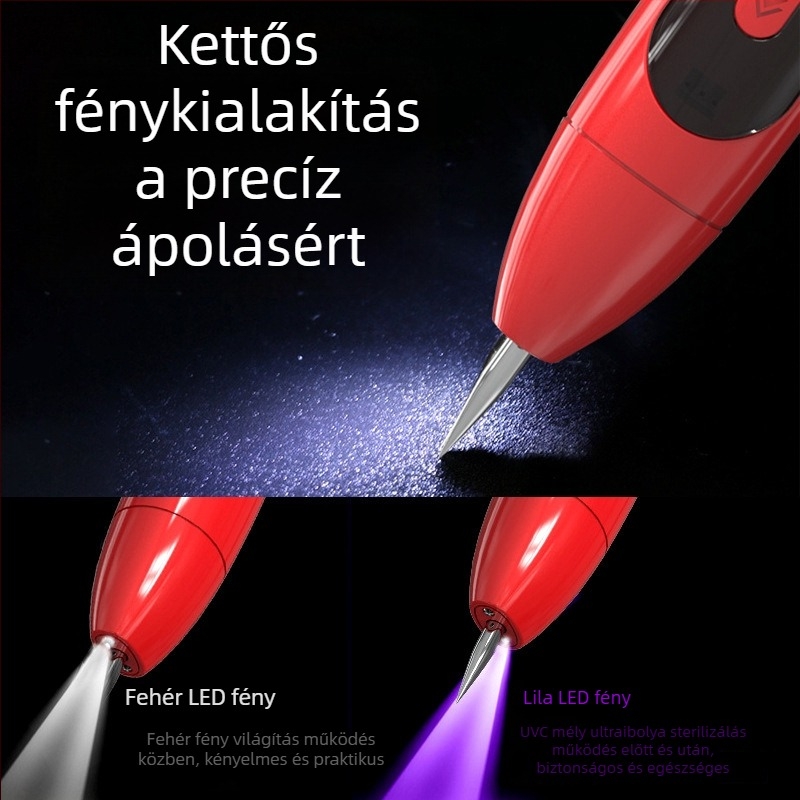 Doellie 12-fokozatú anyajegy- és pigmentfolt eltávolító toll, arcbőr kozmetikai eszköz dupla LED világítással