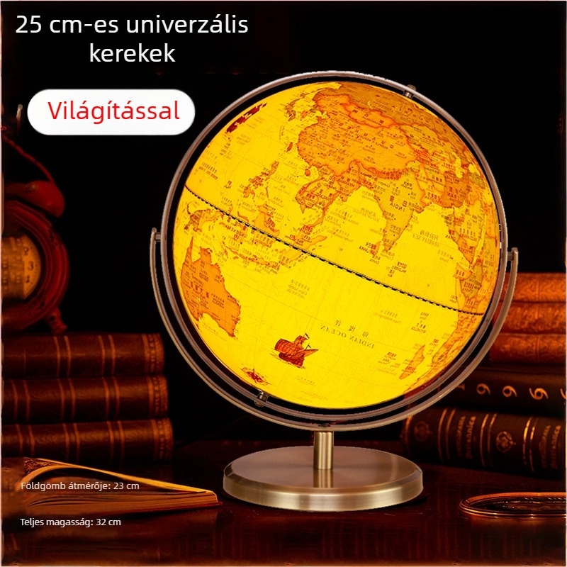 Retro földgömb díszítés íróasztalhoz és irodába, világ térkép otthon