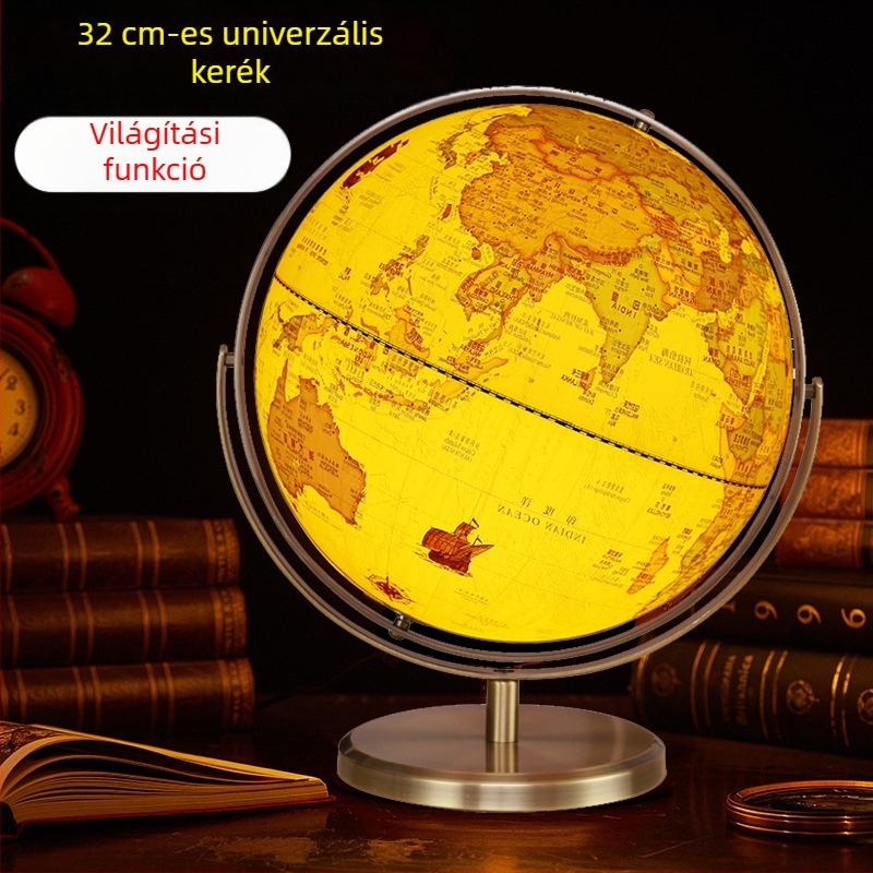 Retro földgömb díszítés íróasztalhoz és irodába, világ térkép otthon