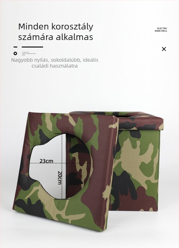 Kamuflált autótoalett, hordozható és összecsukható, kültéri kempingezéshez, felnőtteknek és gyerekeknek