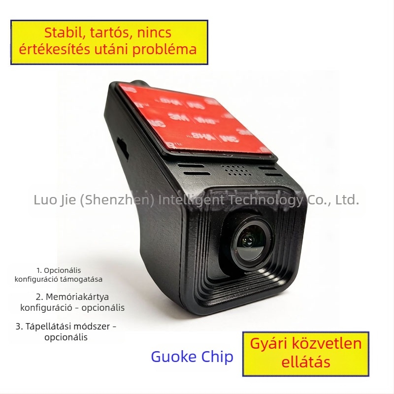 D-típusú Wi-Fi rejtett autós dash kamera, 2160p felbontás, éjszakai látás, 170° látószög, képernyő nélkül, Wi-Fi és mobilalkalmazás