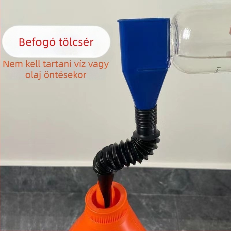 Üzemanyag tölcsér autókhoz és motorkerékpárokhoz, töltési kiegészítők, vészhelyzeti eszköz utazásokhoz.