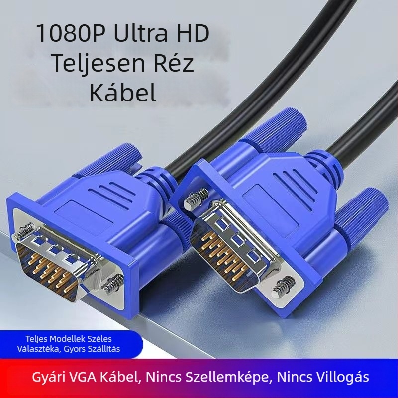 VGA-kábel 1,5 m számítógéphez, monitorhoz, projektorhoz és TV-hez