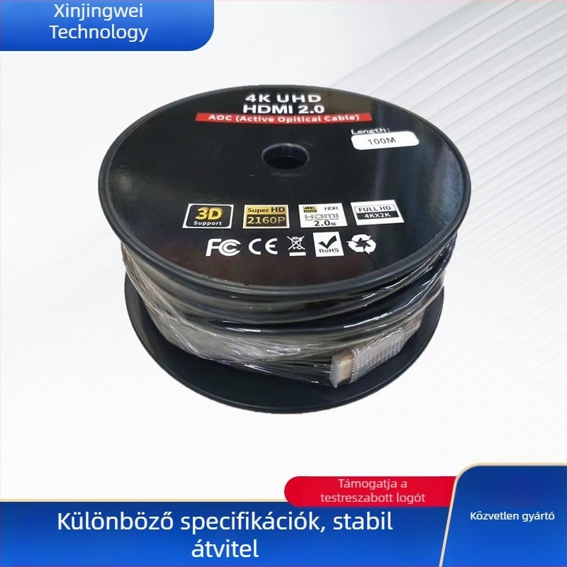 Optikai HDMI kábel 2.0, 4K/8K, 80 Hz, számítógéphez, TV-hez és projektorhoz, hossz 5 m–300 m