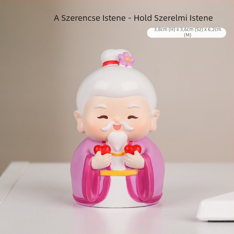 Bőség Istene figurája irodai asztalhoz és bejárathoz – gyanta díszfigura