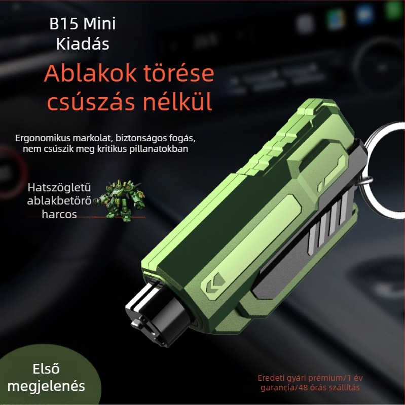 Kétfunkciós autós biztonsági kalapács vágóval, hordozható ablaktörő
