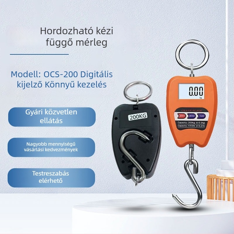 Zeshang 200 kg hordozható ipari kampós elektronikus mérleg