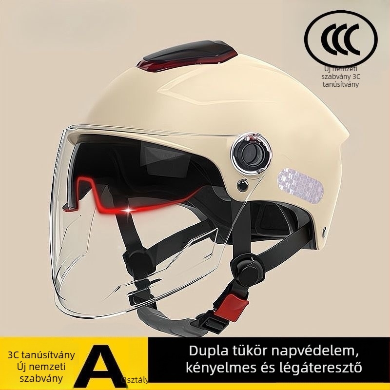 2025-ös új nyári napvédő bukósisak elektromos motorhoz, kettős visorral, uniszex, minden évszakra