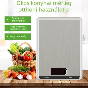 Changxie CX-518 rozsdamentes acél konyhai mérleg, táplálkozási és sütemény mérleg, 5 kg/1 g pontosság, 10 kg kapacitás